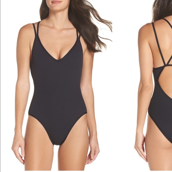 L Space Dakota Ribbed Black One Piece Size 10 - Picture 1 of 8